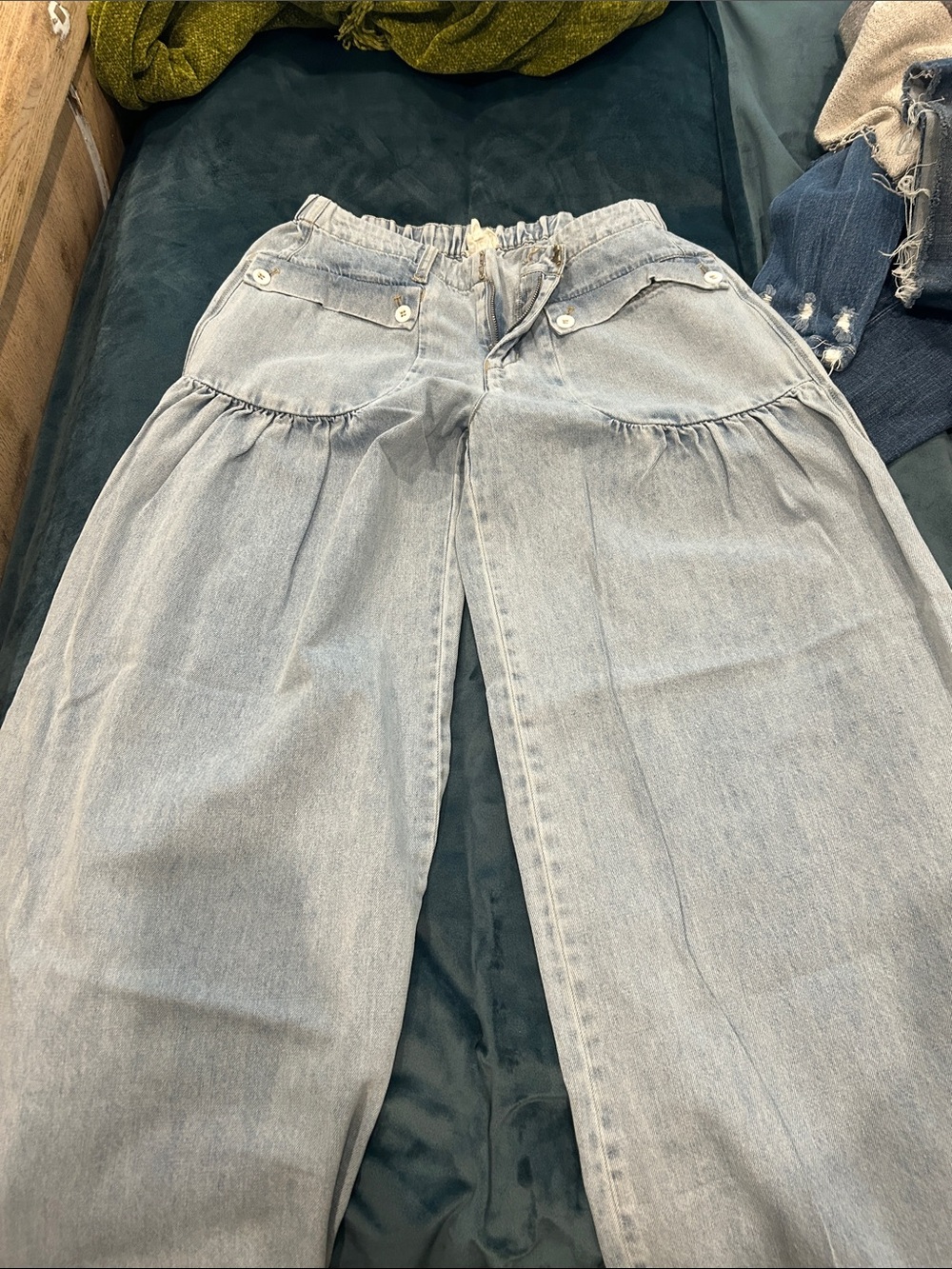 Three Bird Nest Light Wash Wide Leg Denim Pants